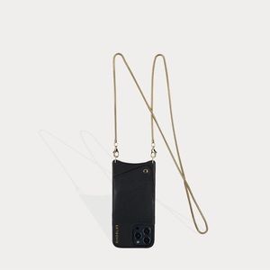 New Bandolier IPhone X/Xs Belinda Pebble Leather Crossbody Bandolier Gold chain